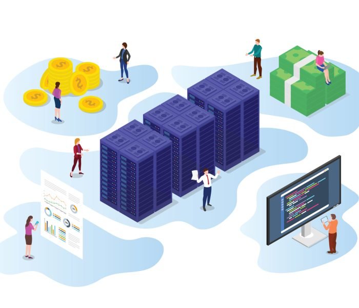 mining industry cryptocurrency with modern flat isometric style mining industry cryptocurrency with modern flat isometric style vector illustration